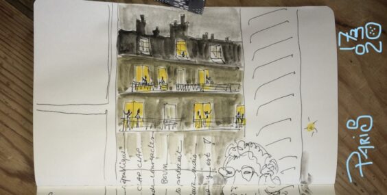 Le temps des maisons / semaine 1 : Marie-Victoire Lesur, carnettiste, dessins de Paris!
